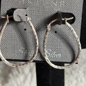 Sterling silver diamond cut hoops